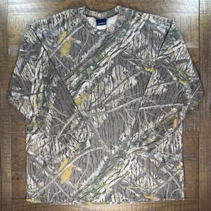 Vintage Mossy Oak Shadowbranch Long Sleeve T Shirt Men Sz XL Camo